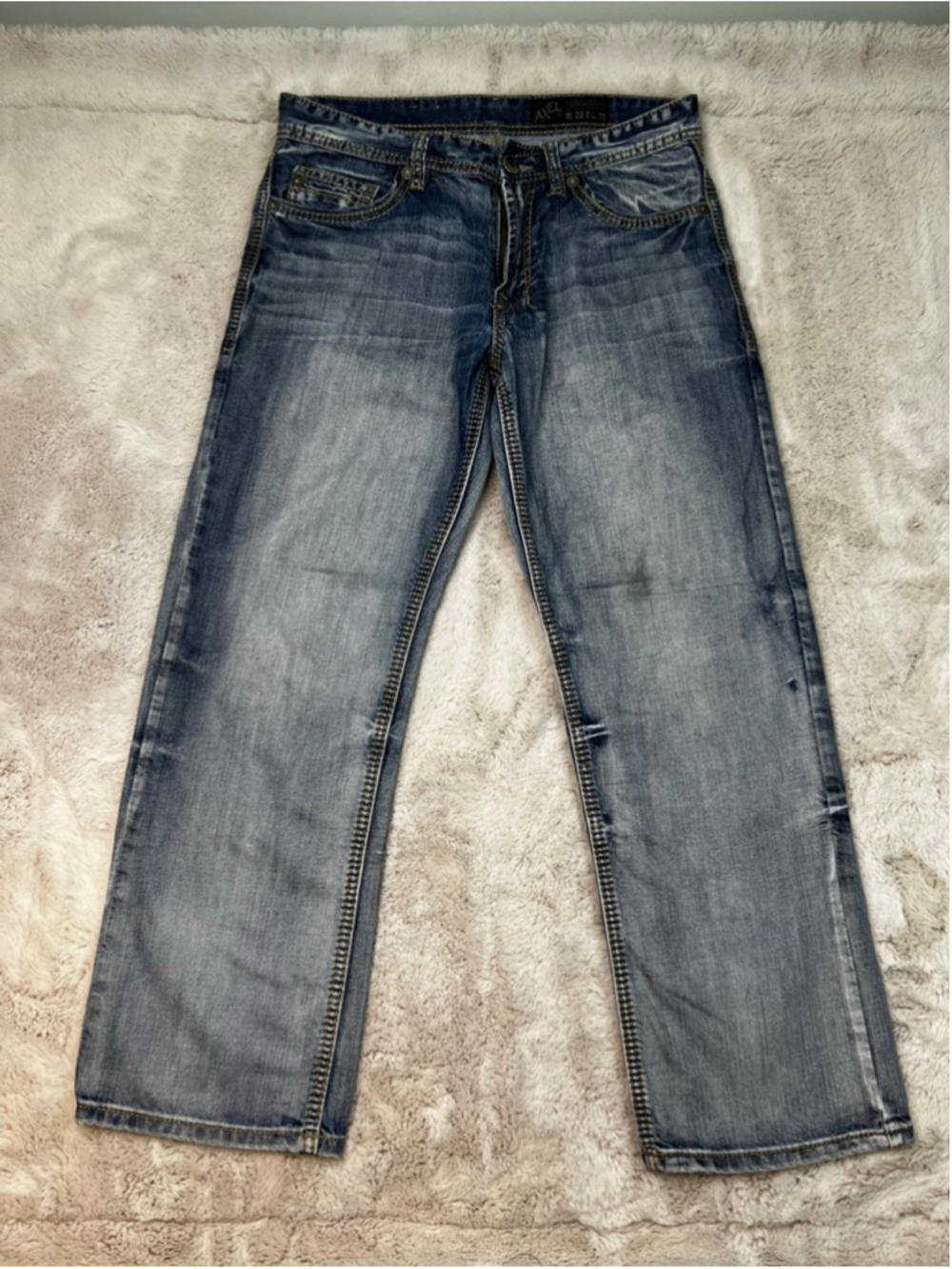 TK Axel Jeans Men 32x30 Blue Treadwell Relaxed Straight Light Wash Y2K Vintage
